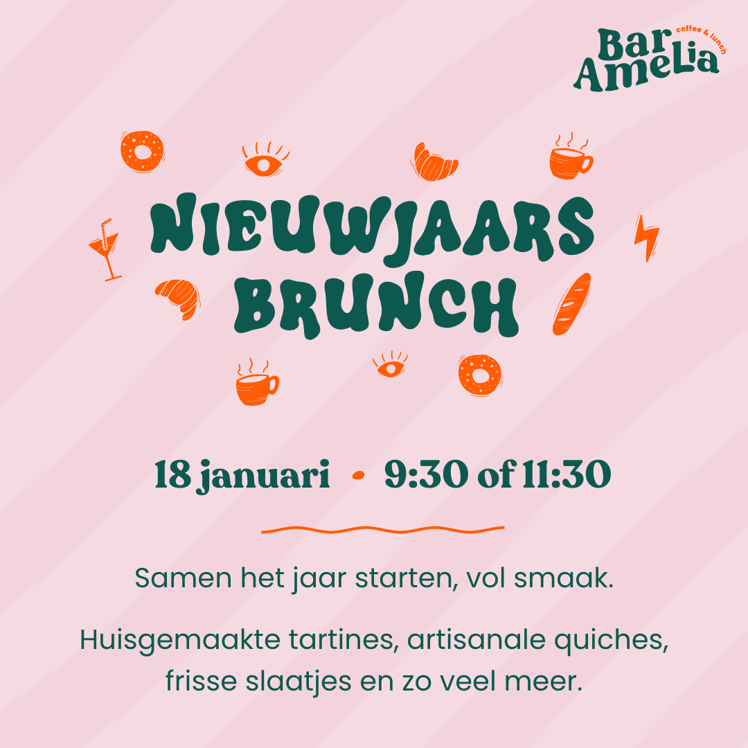 Nieuwjaarsbrunch bij Bar Amelia in Gent affiche